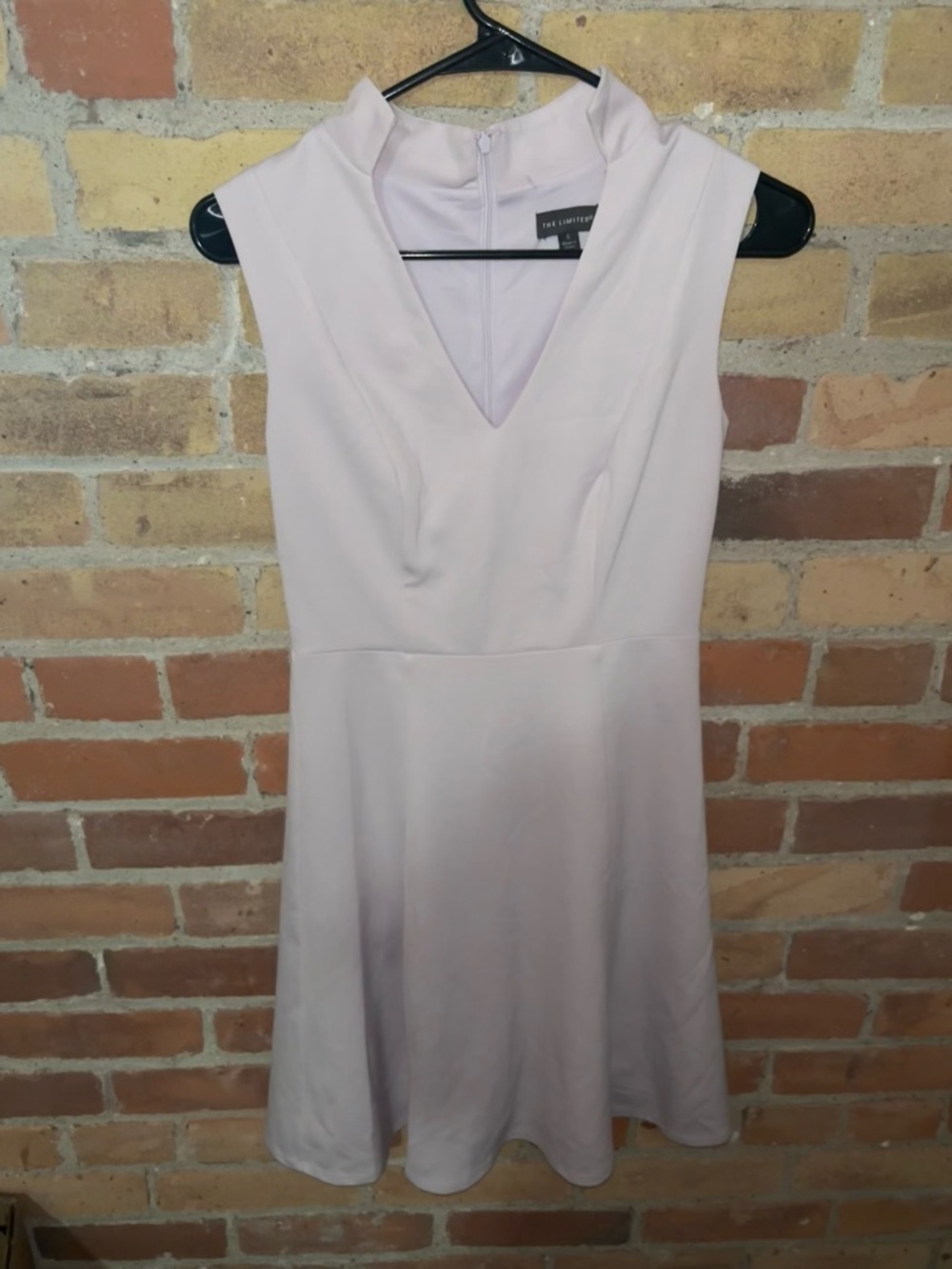 The Limited Pale Lilac Deep V Fit and Flare Dress